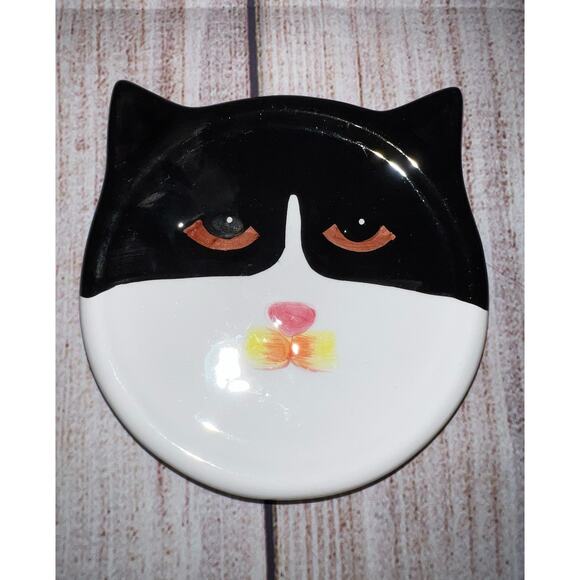 3-set Ceramic Cat Face Coasters Trinket Food Dishes Bandwagon Inc 2001 - Picture 5 of 9